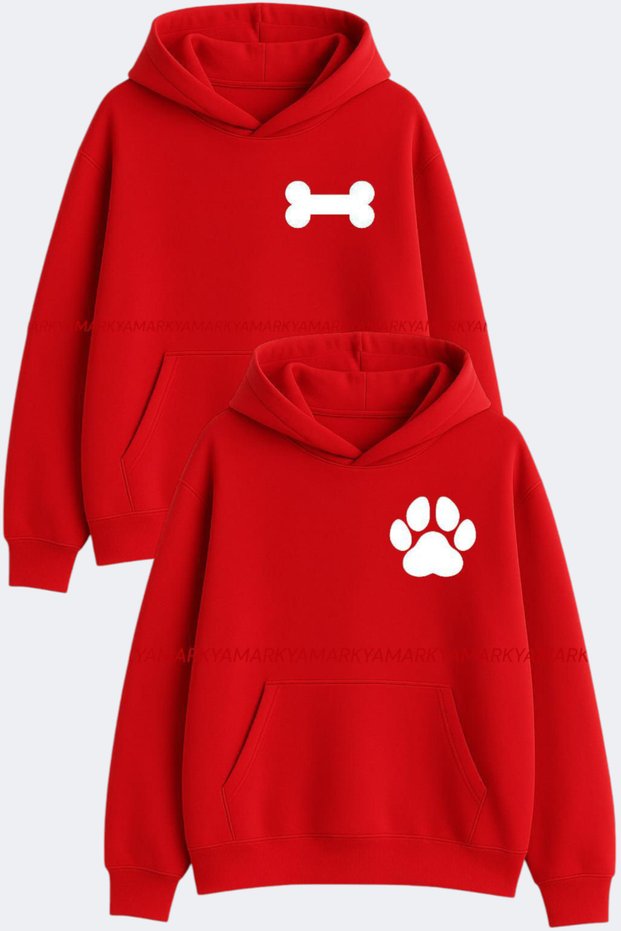 Women/Men Couple/Friends Matching Set Printed Oversized Hooded Kangaroo Pocket Winter Hoodie Sweatshirt