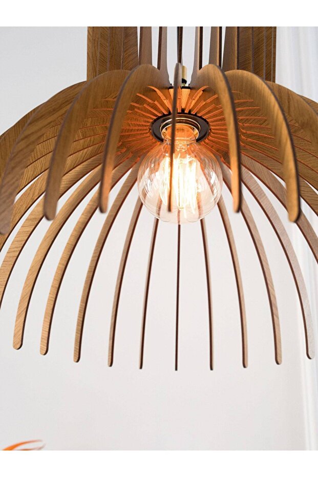 Ahşap Rustik Minimal Avize Salon Avize Rustik Avize - 5