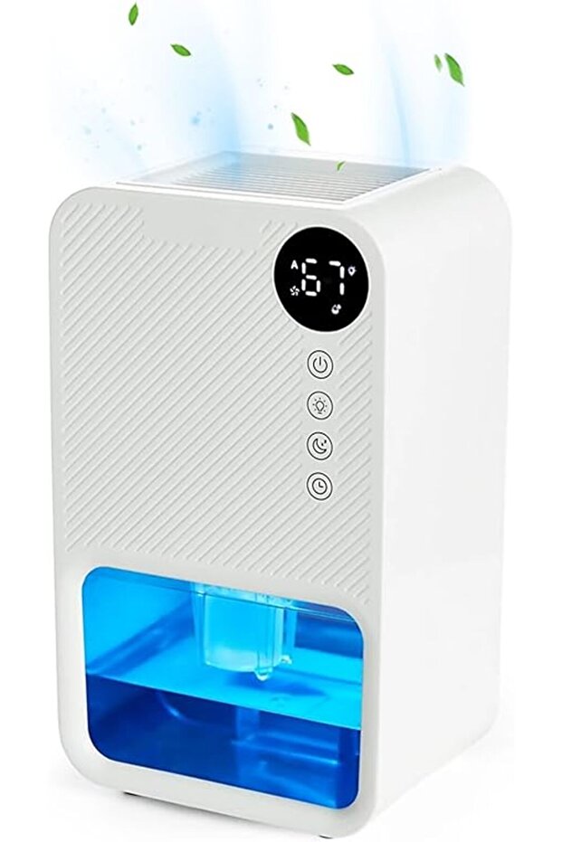 TDOO Dehumidifier 1100ml, 24 Hr Timer, Night Mode, Coloured Tank, Quiet, 20 m² Room Dehumidifier, A