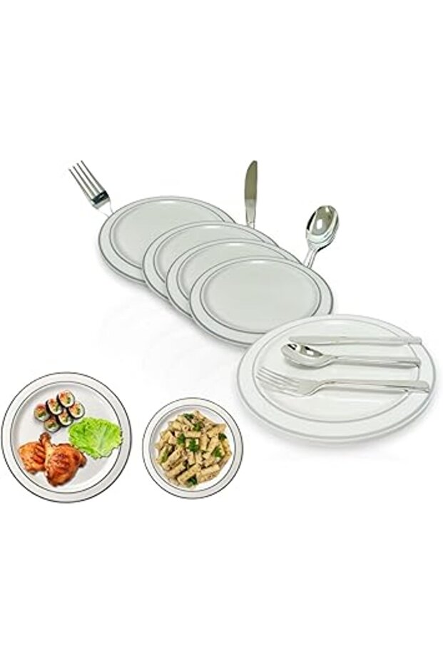 Premium 96-Piece Disposable Dinnerware Set – Elegant Party Plates and Cutlery for Events, Gatherin