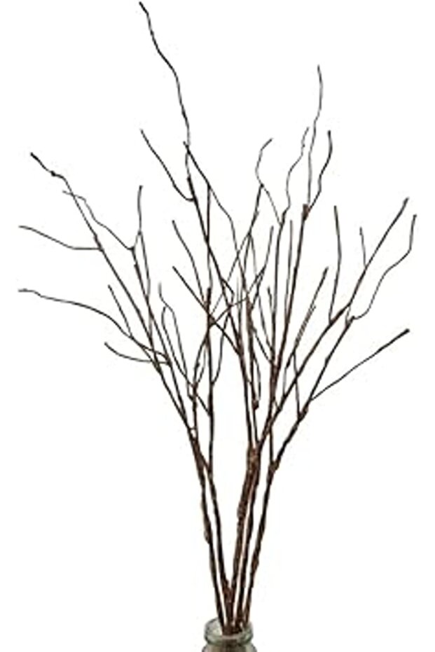 5PCS Artificial Lifelike Curly Willow Branches Decorative Dried Twigs, 25.9 Inches Fake Bendable Sti