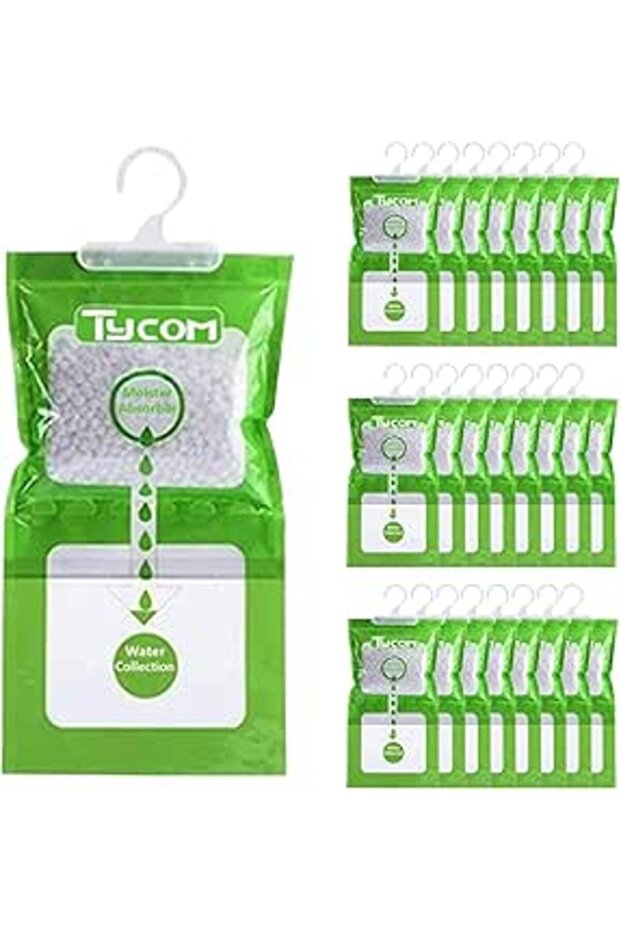 TYCOM Moisture Absorbers (24 Packs), Odor Eliminator humidity absorber Hanging Bags, wardrobe freshe