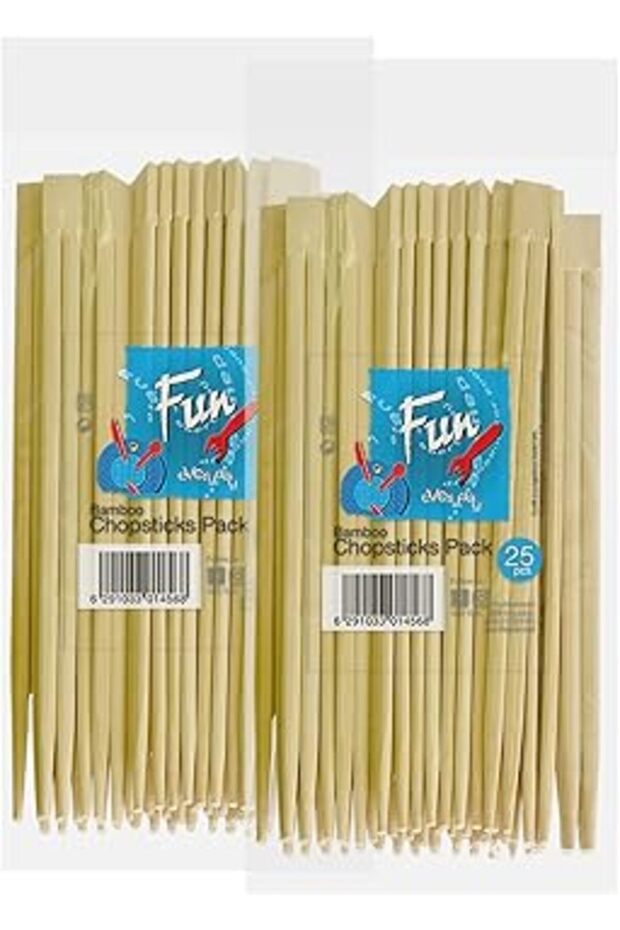 FUN BY AL BAYADER Art Promopack Green Track Eco Friendly Disposable Bamboo Chopsticks 23cm - Pack o