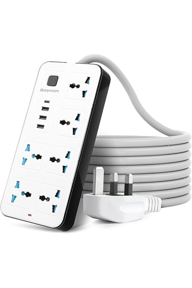 Baytion Extension Lead,Universal Electric Extension Cord with 3 Pin Socket,Extensions Cord with 6 Ga - 1