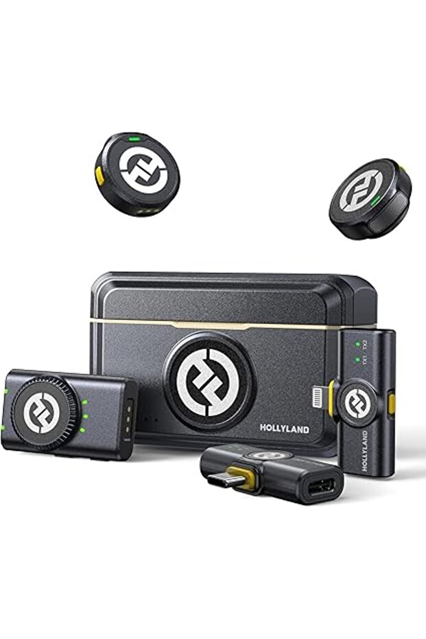 Hollyland LARK M2 Wireless Microphone for iPhone, Android and Camera, 48KHz 24Bit Hi-Fi Audio, 1000f