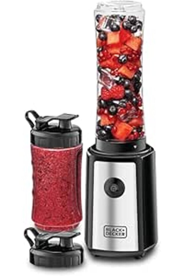BLACK+DECKER Sports Blender/Smoothie Maker, 300W, 6-Piece Set with 500ml & 300ml BPA-Free Sports Bot