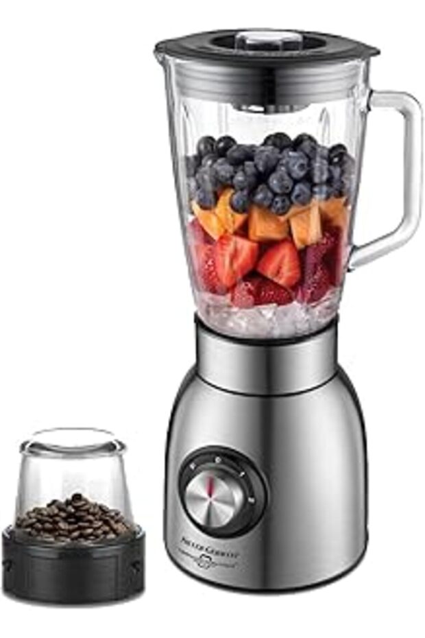 Countertop Blender for Shakes and Smoothies 1500W Stainless Steel 2-Speed Big Power 1500 Ml Capacity