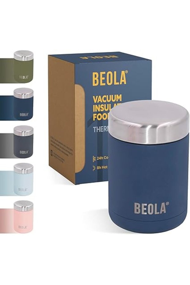 BEOLA 450ml Food Jar Lunch Box Thermos Stainless Steel Double Wall Insulated Travel Food Flask for K
