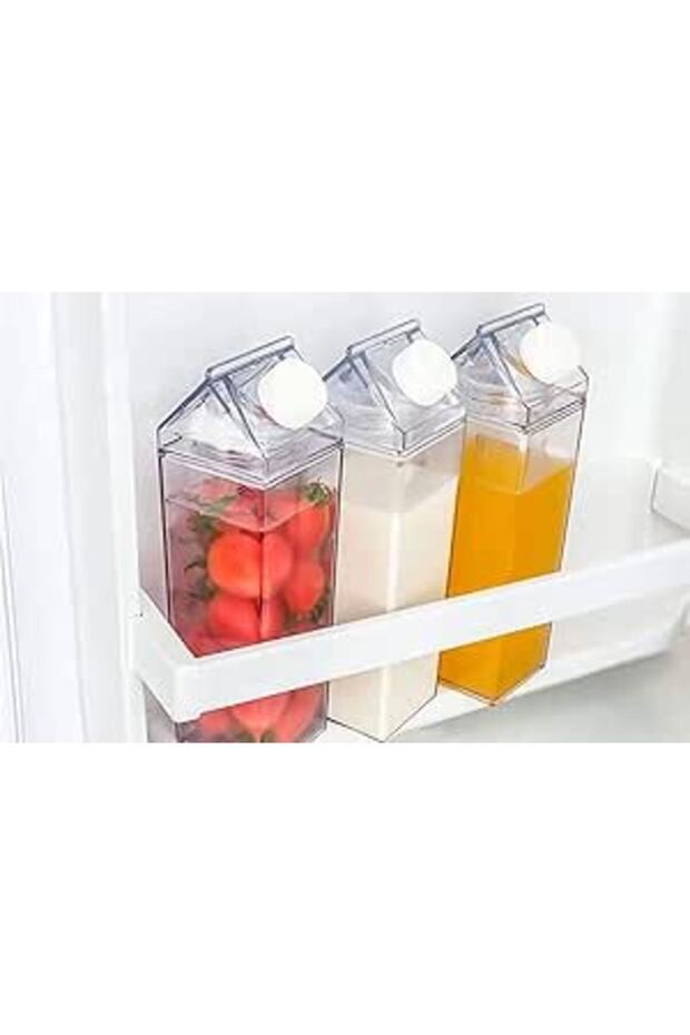1L Cute Bottle for ICE COFFEE / WATER / JUICE - BPA FREE (Milk Carton Bottle - Plastic)