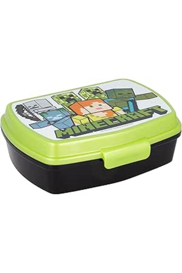 Stor Minecraft Junior Lunch Box, 16 cm x 12 cm x 5 cm Size, Green/Black