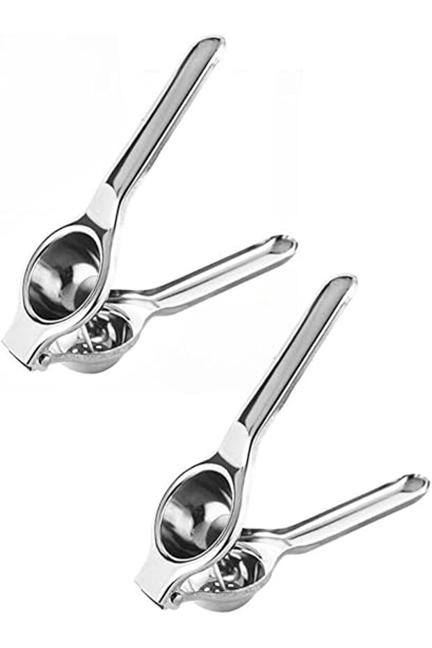 2 Pieces Manual Juicer Press Lemon Squeezer Hand Juicer Silver (Set Of 2) Ktnrs4509