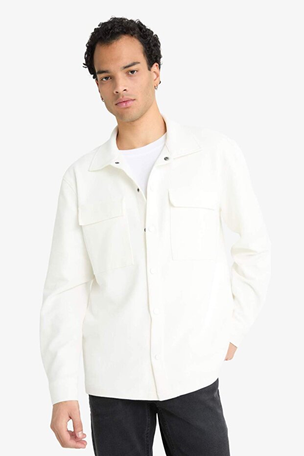 Regular Fit Twill Uzun Kollu Gömlek E7689AX25AU - 3