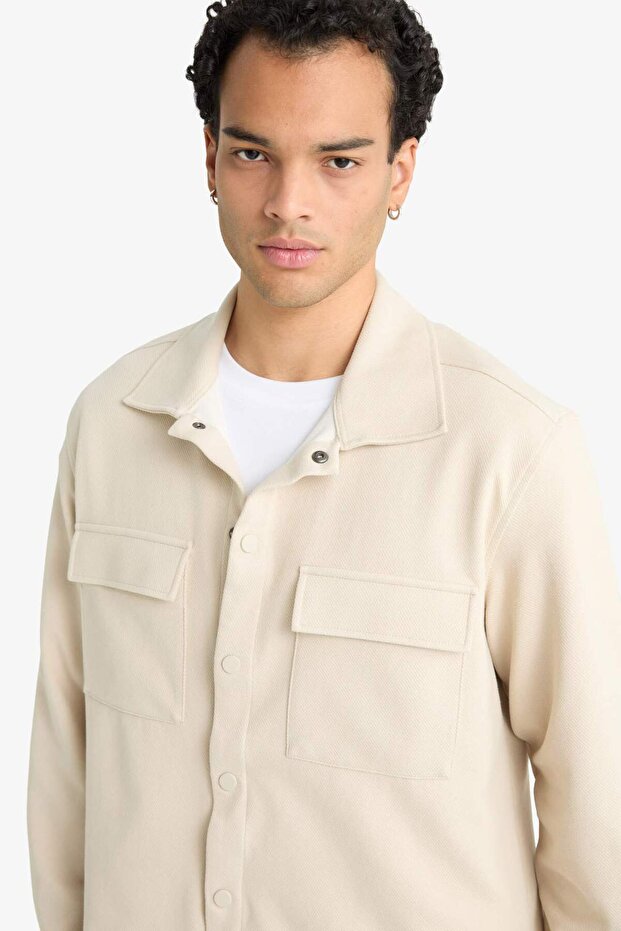 Regular Fit Twill Uzun Kollu Gömlek E7689AX25AU - 4