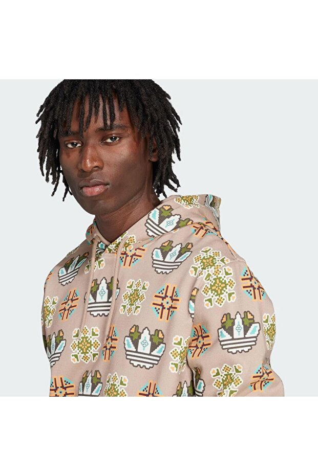 Tile Allover Print Loose Erkek Sweatshirt - 7