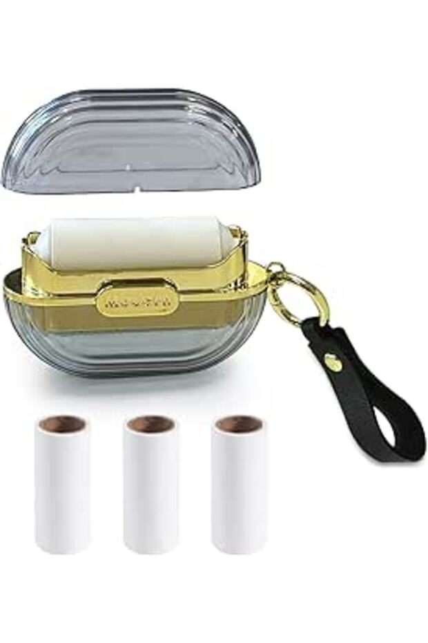 Joyzzz Portable Lint Roller, Double-sided Travel Lint Remover with 3 Refills, Reusable Mini Extra St