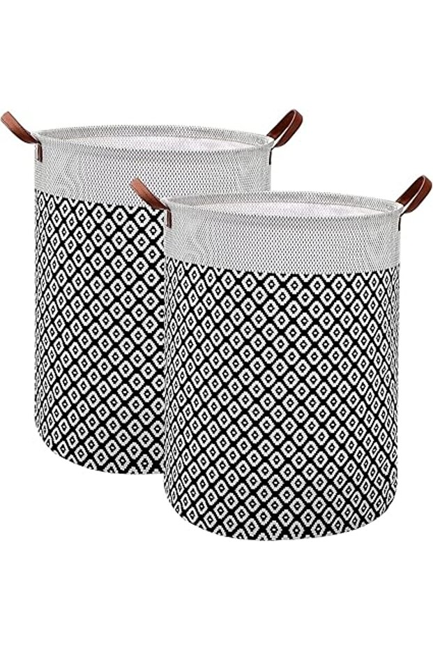 2 Pack Waterproof Laundry Baskets, 65 L Foldable Large Laundry Basket Laundry Hamper Bag Washing Bin