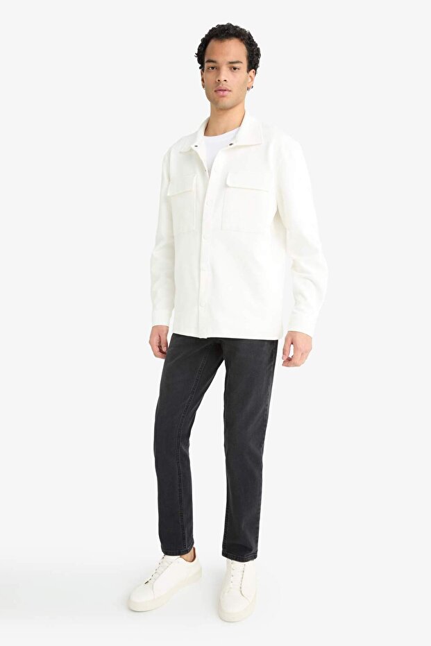 Regular Fit Twill Uzun Kollu Gömlek E7689AX25AU - 2