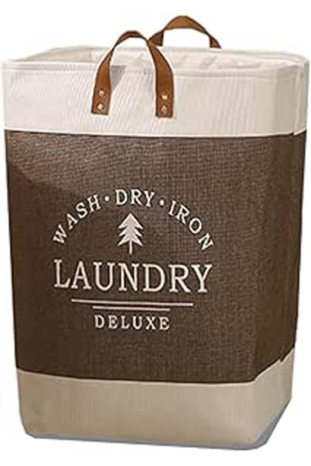 Kuject 100L Laundry Basket with Lid, Waterproof Large Laundry Hamper and Removable Bag, Collapsible