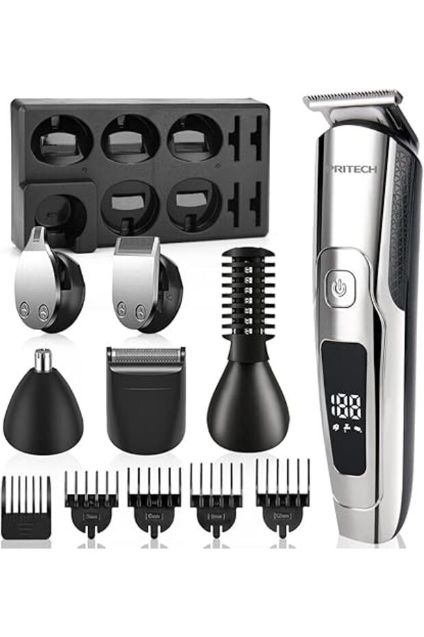 Beard Trimmer for Men Electric Hair Clipper Cordless Mens Grooming 6 in 1 Kit, Hair Trimmer & Mustac
