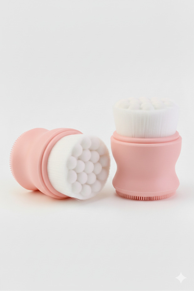 Facial Cleansing Brush Handleless Silicone Set of 2 Deep Cleansing