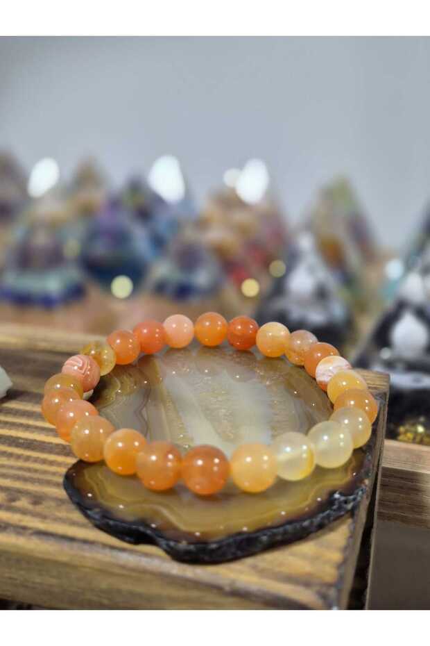 Natural Carnelian Agate Stone Bracelet - Energy and Courage Stone