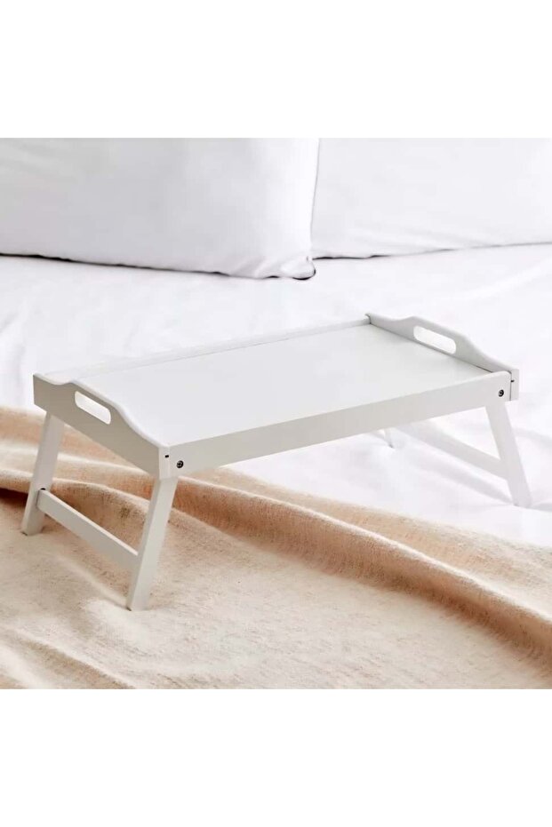 صينية سرير بيضاء أنيقة قابلة للطي - 2