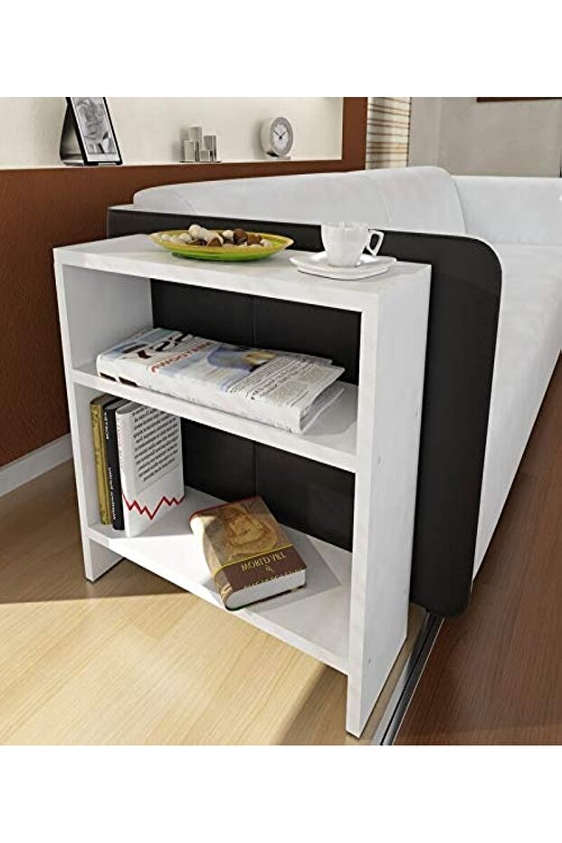 Side Table, End Table & Sofa Table – White Finish Engineered Wood Design