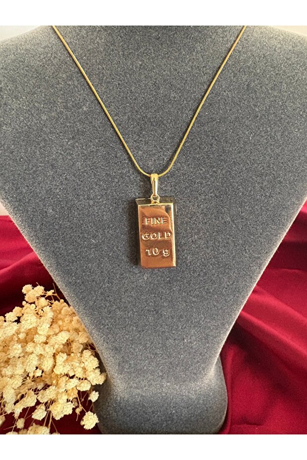 Külçe altın kaplama kolye - 2