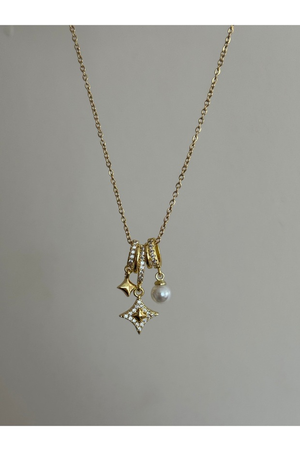 Charmlı Gold Kolye - 4