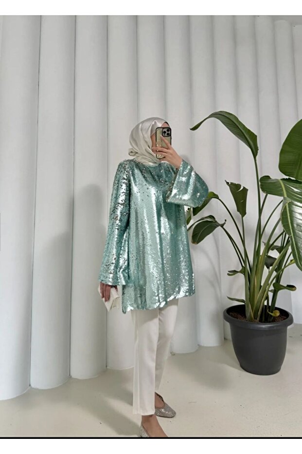 MİNT PAYET BLUZ - 2