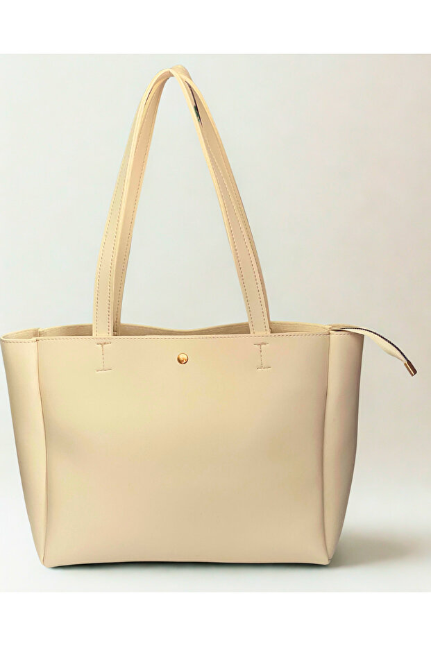 Large Size 3-Compartment Zippered Snap-Button Shoulder Bag – Special for University