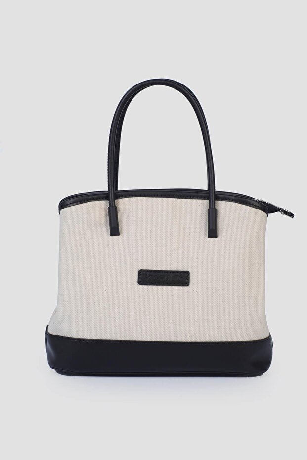 Black Linen Women's Hand and Shoulder Bag Im582