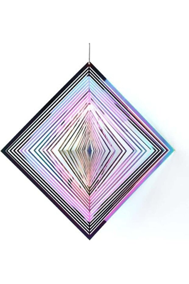 Rotating Spinner Colored Square Decor - 1