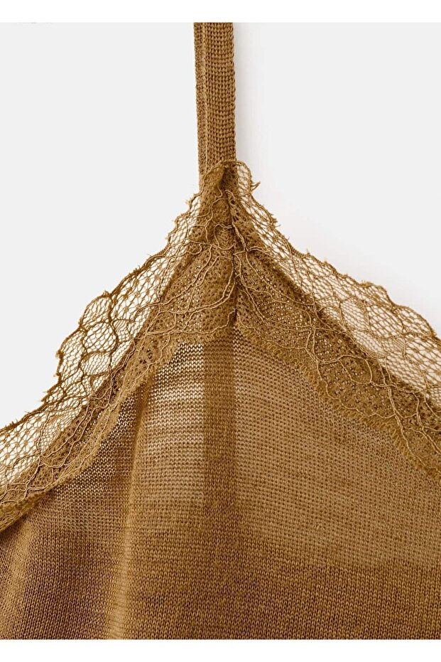 Yün karışımlı dantel bluz - 7