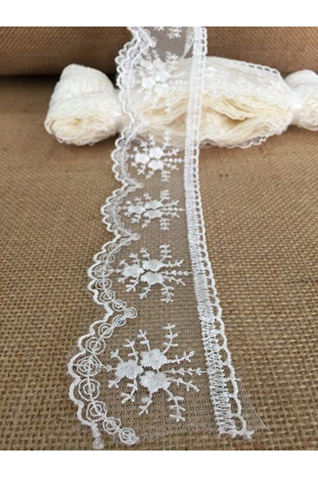 1 Top Market Guipure Ecru Lace Tape 8.5-9 Mt, Guipure, Lace, Edge Pattern, French Lace