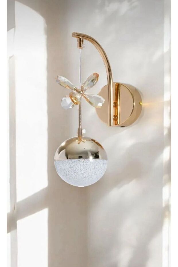 Pilli gün ışığı Ledli Lüks Duvar Aplik Gold - 2