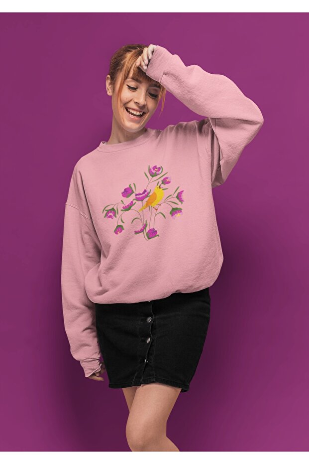 سترة بياقة دائرية مطبوعة بألوان زاهية من FLOWER BIRD