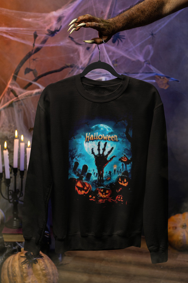 Style-X Halloween - Halloween Printed Unisex Sweatshirt, 3-Ply Sharded