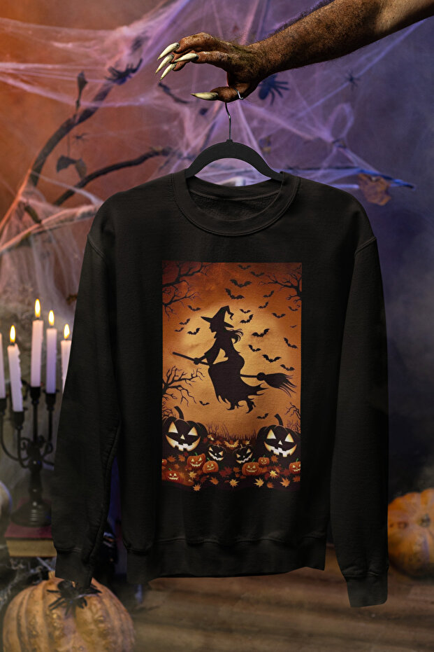 Style-X Halloween - Halloween Printed Unisex Sweatshirt, 3-Ply Sharded