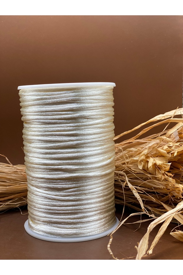 Flux Thread 2 mm Ecru Color (Rat Tail) Brown (1 Spool 100 Meters) Jewelry Accessory