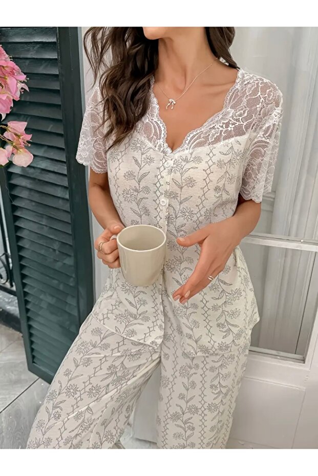 Lace Blossom Pajama Set