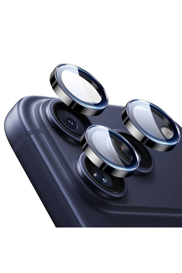 Tempered Camera Lens Protector with Metal Frame Compatible with iPhone 17 Pro and 17 Pro Max