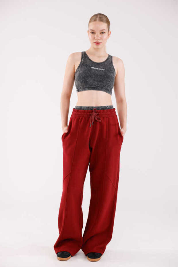 Women's Burgundy Oversize Sweatpants Msc 500Alt