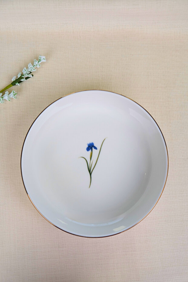 Tabak Evi Porcelain Natura Iris Gold Gilded Bowl 20,50X5Cm 1170Cc Single