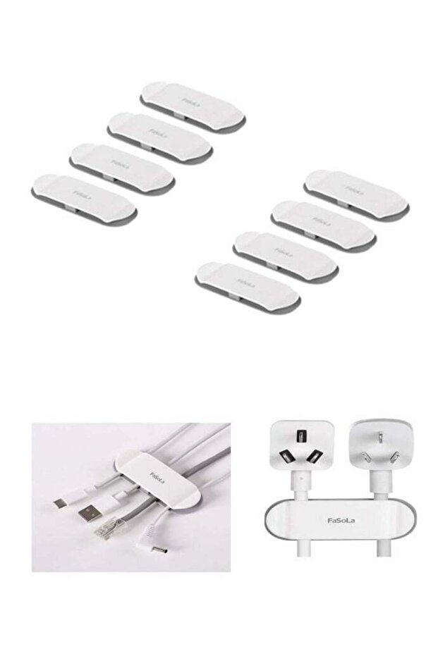 منظم كابلات وحامل كابل USB مكون من 8 قطع