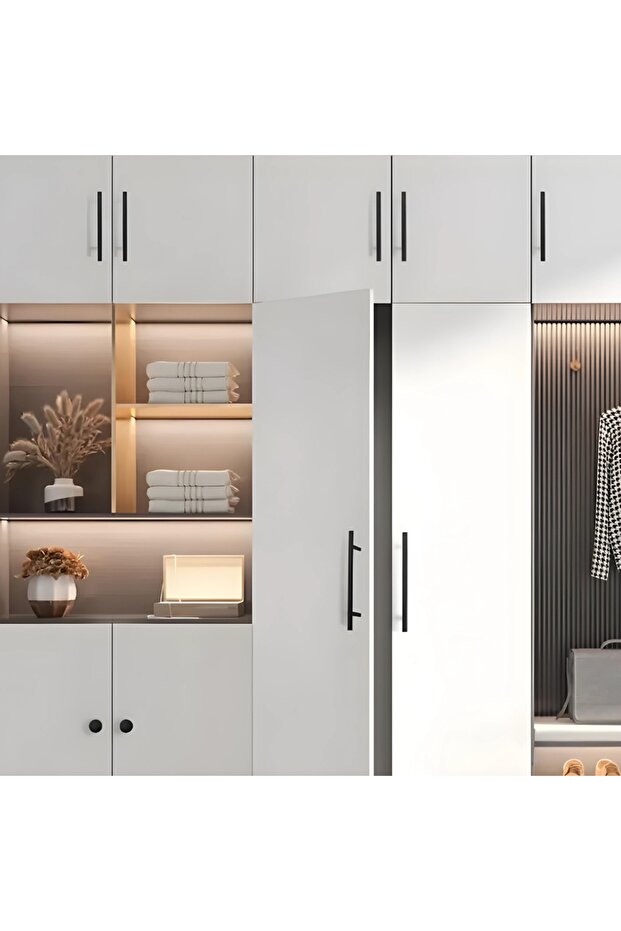 Matte Black Retro Loft Style Kitchen Cabinet Drawer Knobs Pull Handles 96mm - 3