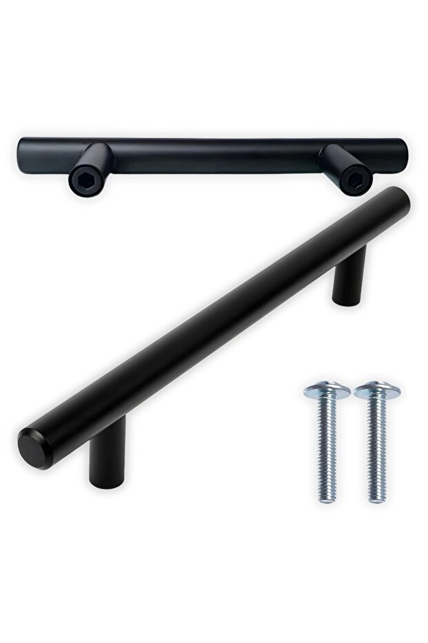 Matte Black Retro Loft Style Kitchen Cabinet Drawer Knobs Pull Handles 96mm - 10