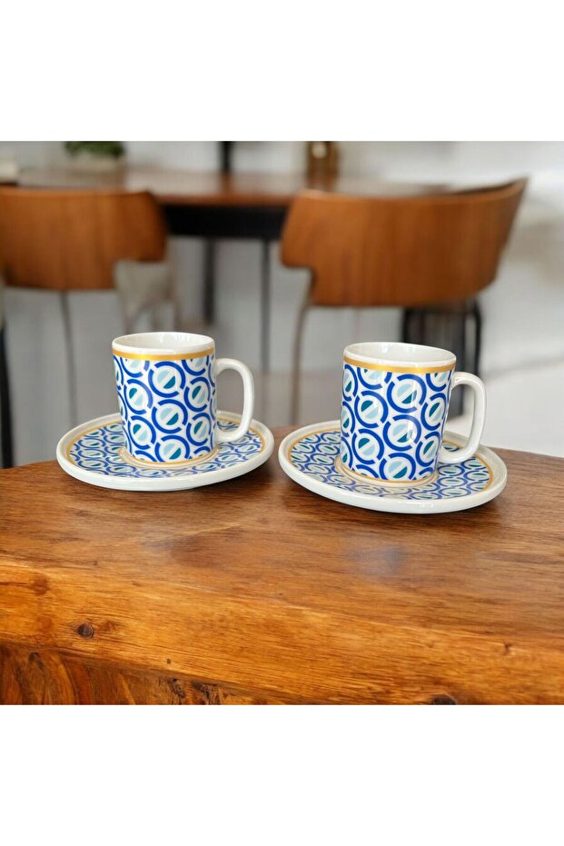 Oasis Porcelain 4 Piece 2-Cup Coffee Cup Set 100 ml Classic