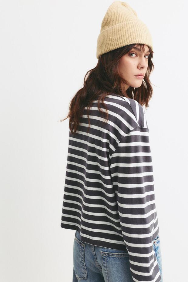 Boxy uzun kollu tişört - 4