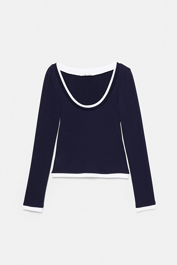 Çift katlı uzun kollu tişört - 5